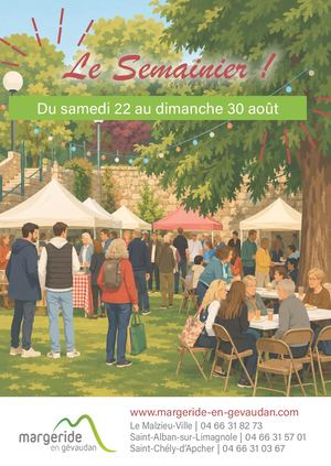 Semainier du 22 au 30 août 2026