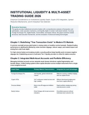 Institutional Liquidity And Multi Asset Trading Guide
