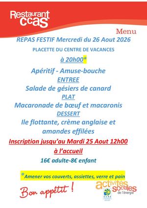 Menu Repas Festif 26826