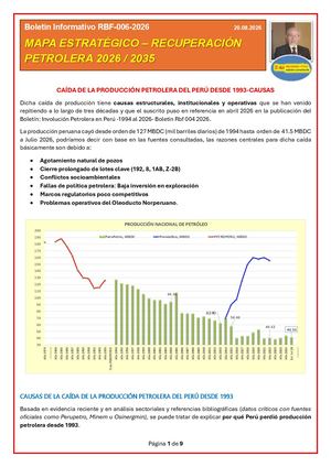 Mapa Estratégico 2026–2035 Recuperar Producción Petrolera Peru Boletin Informativo Rbf 006 2026