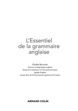 L'essentiel De La Grammaire Anglaise Charles Brasart , 2021