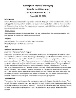 Walking With Infertility Longing August 23 2026