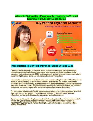 Secure Payment Accounts Get$, Verified Payoneer Accounts