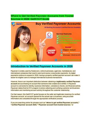 Top 3 7 Website To Buy Verified Payoneer Accounts – Safe & Verified Options