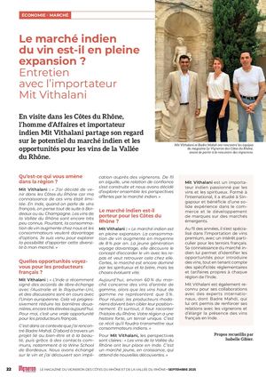 Le Vigneron N°960 Mission Mr Mit Vithalani Septembre 2025