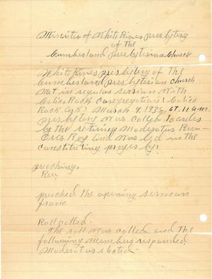 1938 White River Presbytery - manuscript