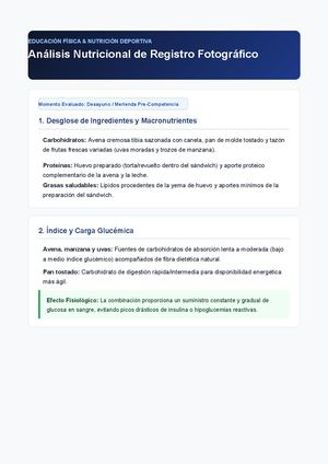 Analisis Nutricional Desayuno
