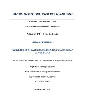 Revista Electrónica Nuevas Fronteras Tecnologías Digitales En La Enseñanza De La Historia Y La Geografía