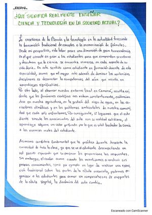 Ensayo-Qué significa enseñar Ciencia Y Tecnología