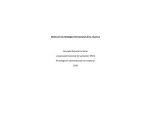 Diseño de la estrategia internacional de la empresa
