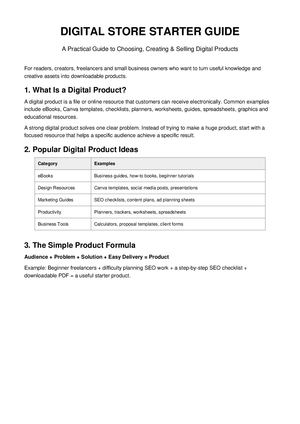 Digital Store Starter Guide