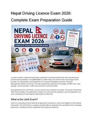 Nepal Driving Licence Exam 2026 Complete Exam Preparation Guide