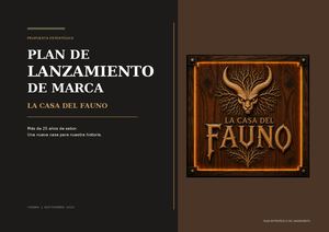 Plan de Lanzamiento de Marca - La Casa del Fauno