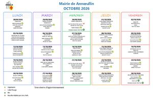 Menu Octobre Ecole 2026