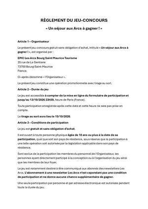 Reglement Du Jeu Concours Chauffeip