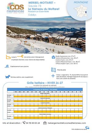 Méribel Mottaret / Résidence Le Hameau du Mottaret - Odalys / Saison HIVER 2026-2027
