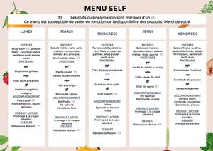Menu Self Cfx S1 ÉTé