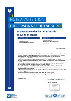 Maintenance Des Installations De Sécurité Incendie