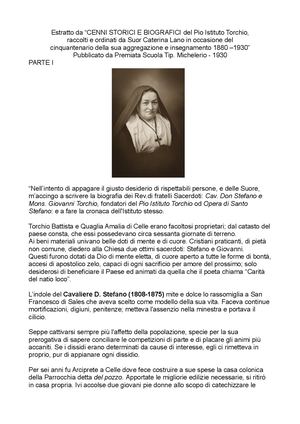 Cenni Storici E Biografici Opera Pia Don Torchio