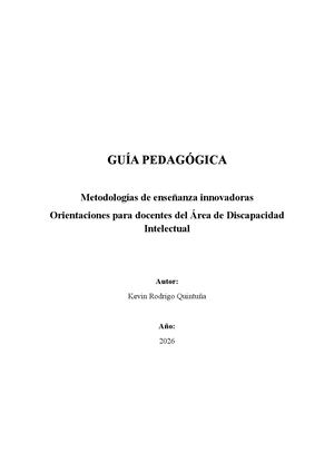 Guía Pedagógica De Metodologías De Enseñanza Innovadoras