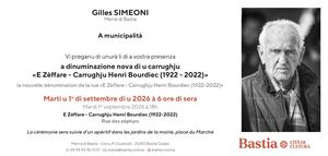 Carton d'invitation Carrughju Henri Bourdiec