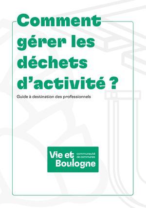 Guide déchets d'activité Pros 2026