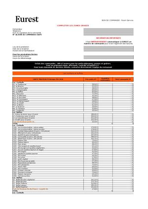 Bon de commande Client Cocktails Et Buffets PE 2026