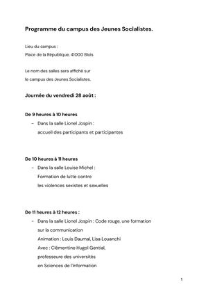 Programme Des Jeunes Socialistes Falc