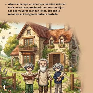 Allá En El Campo, En Una Vieja Mansión Señorial, Vivía Un Anciano Propietario Con Sus Tres Hijos Los Dos Mayores Eran Tan Listos, Que Con La Mitad De Su Inteligencia Hubiera Bastado