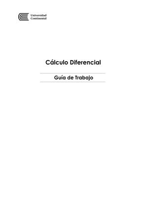 Cálculo Diferencial Guía De Trabajo