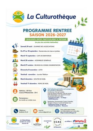 Programme La Culturotheque Rentree 2026 2027