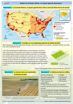 CG4 - Activité 1 - Habiter les grandes Plaines, un espace agricole dynamique