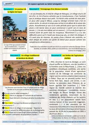 CG4 - Activité 2 - Un espace agricole au Sahel sénégalais