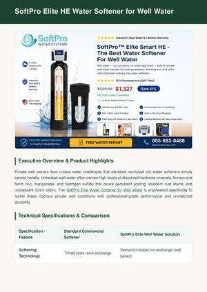 Softpro Elite Well Water Softener Guide