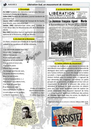 CH4 - 3e - Activité 2 - La France qui résiste