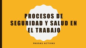 Procesos De Seguridad Y Salud En El Trabajo