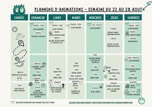Copie De Planning A4 Animations Camping Vacances D'été Illustré Moderne Vert (7)