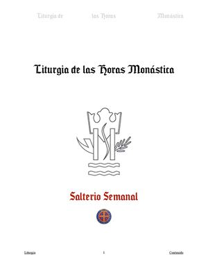Liturgia De Las Horas Monástica Miercoles