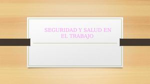 Seguridad Y Salud En El Trabajo