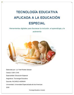 Revista Tecnologia Educativa Educacion Especial