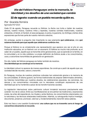 22 De Agosto Cuando Un Pueblo Recuerda Quién Es