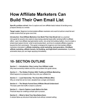 How Affiliate Marketers Can Build Their Own Email List