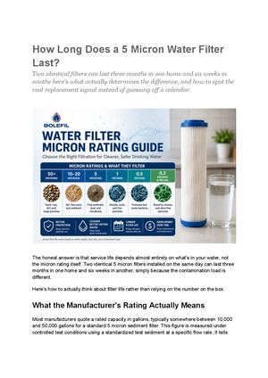 How Long Does A 5 Micron Water Filter Last