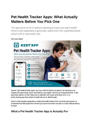 Pet Health Tracker Apps What Actually Matters Before You Pick One