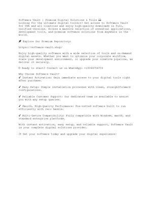 Software Vault – Verified & Secure Software Solutions For Windows & Mac Os