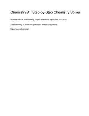 Chemistry AI: Step-by-Step Chemistry Solver