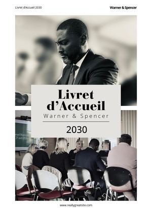Document Présentation A4 Entreprise Livret D'accueil Moderne Minimaliste Bleu Beige