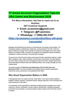 77 Gmail Account Organization Tips For Usa Users And Businesses 2026