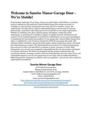Sunrise Manor Garage Door