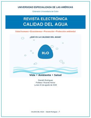 CALIDAD DEL AGUA -